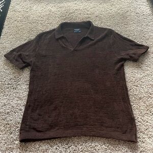 Abercrombie & Fitch Shirt Mens Brown Terry Cloth Cotton Pullover Unisex